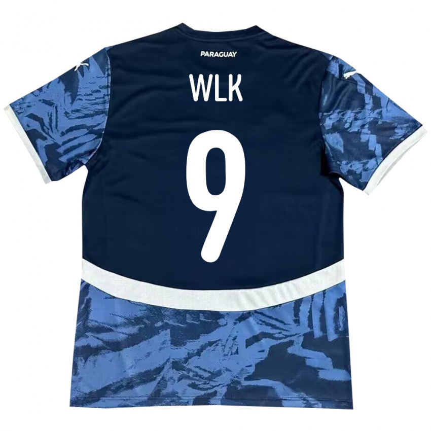 Kinder Paraguay Allan Wlk #9 Blau Auswärtstrikot Trikot 24-26 T-Shirt Belgien