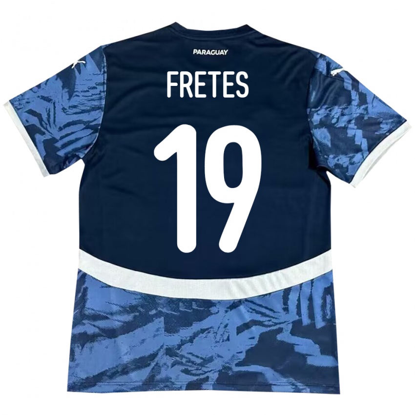 Kinder Paraguay Alexis Fretes #19 Blau Auswärtstrikot Trikot 24-26 T-Shirt Belgien