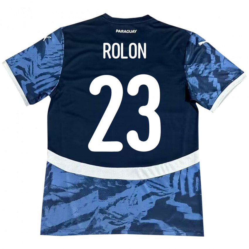 Kinder Paraguay Luis Rolón #23 Blau Auswärtstrikot Trikot 24-26 T-Shirt Belgien