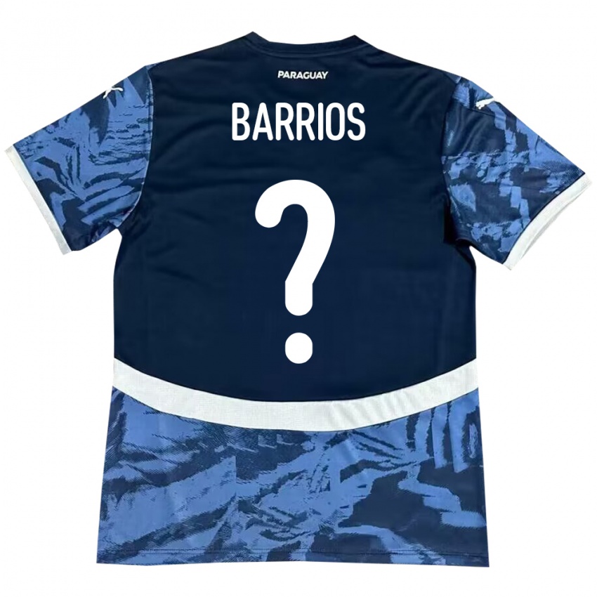 Kinder Paraguay Fabio Barrios #0 Blau Auswärtstrikot Trikot 24-26 T-Shirt Belgien