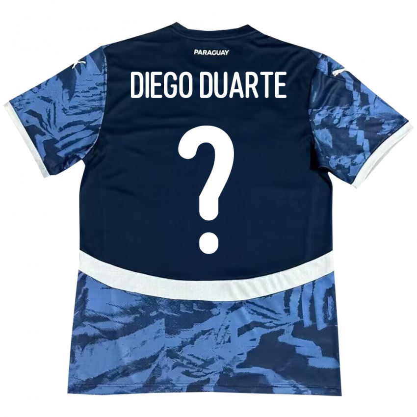 Kinder Paraguay Diego Duarte #0 Blau Auswärtstrikot Trikot 24-26 T-Shirt Belgien