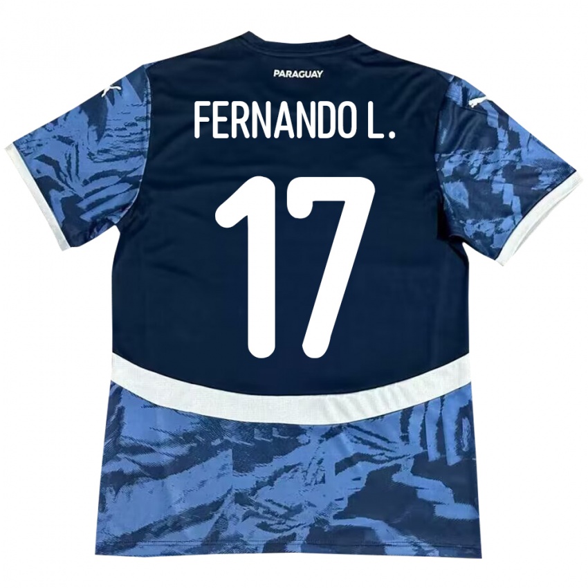 Kinder Paraguay Fernando Leguizamón #17 Blau Auswärtstrikot Trikot 24-26 T-Shirt Belgien