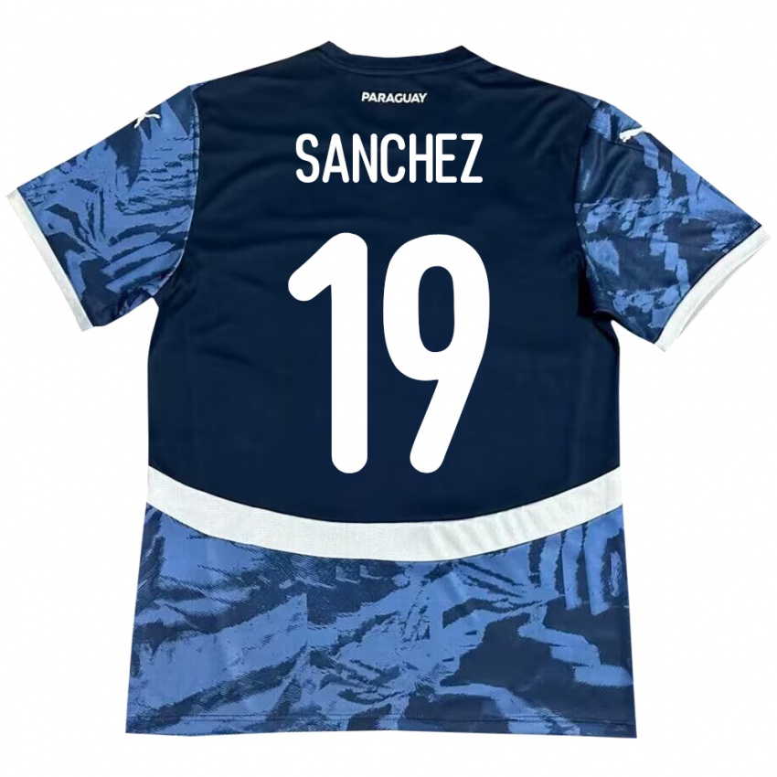 Kinder Paraguay Juan Sánchez #19 Blau Auswärtstrikot Trikot 24-26 T-Shirt Belgien