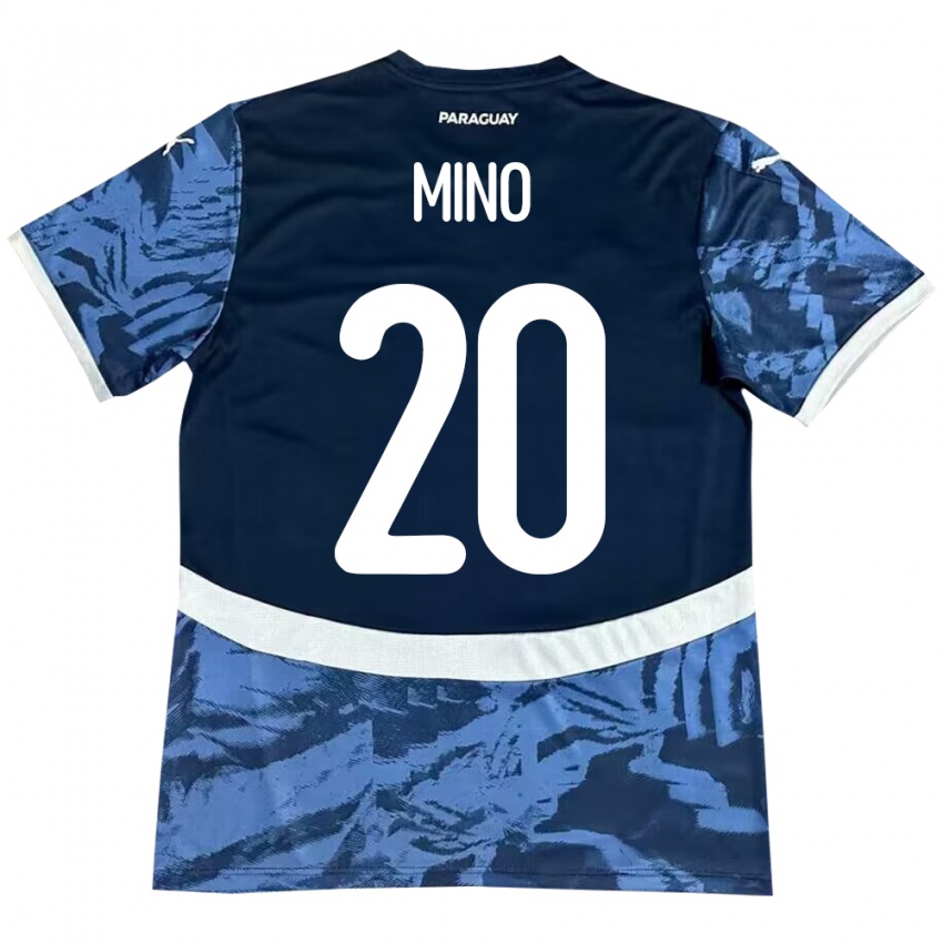 Kinderen Paraguay César Miño #20 Blauw Uitshirt Uittenue 24-26 T-Shirt België
