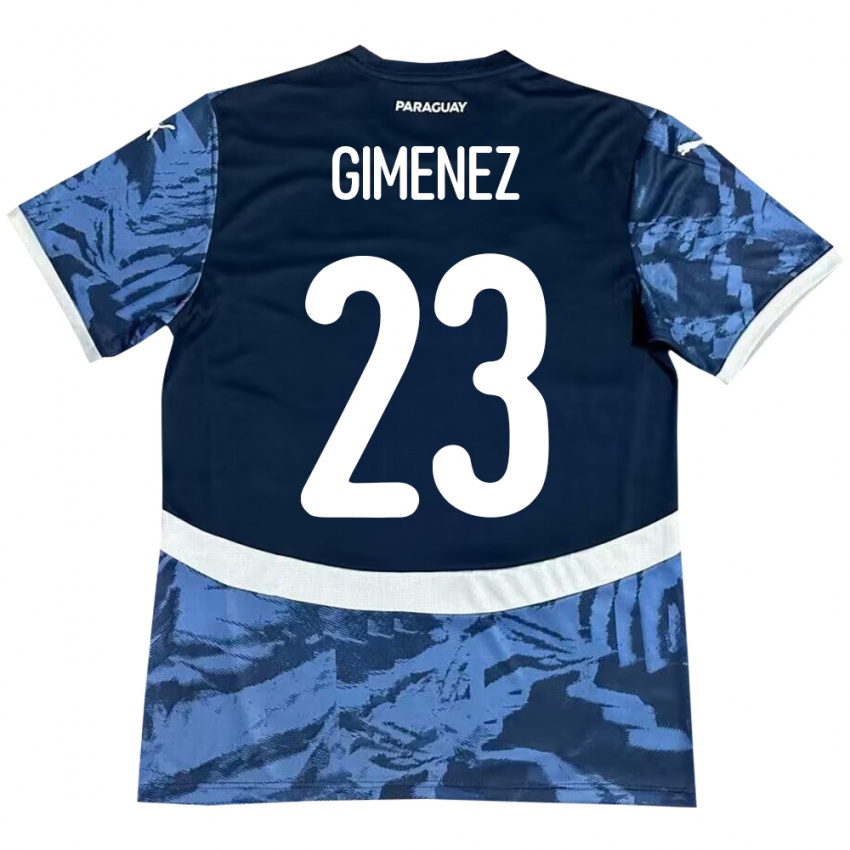 Kinder Paraguay Miguel Giménez #23 Blau Auswärtstrikot Trikot 24-26 T-Shirt Belgien