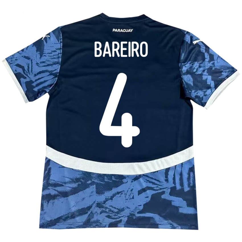 Kinderen Paraguay Daysy Bareiro #4 Blauw Uitshirt Uittenue 24-26 T-Shirt België