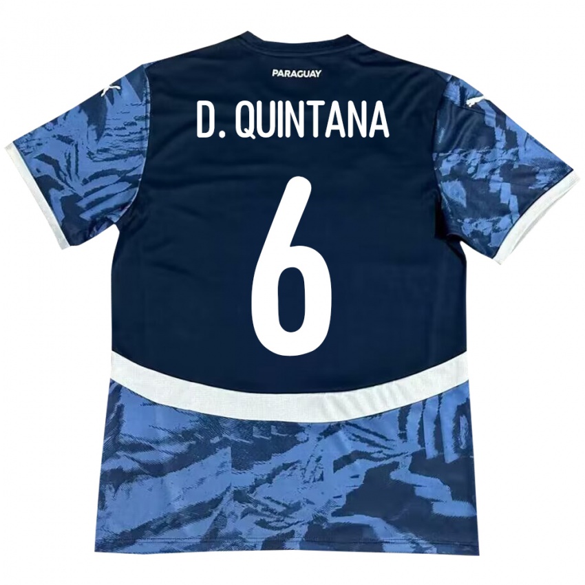 Kinder Paraguay Dulce Quintana #6 Blau Auswärtstrikot Trikot 24-26 T-Shirt Belgien