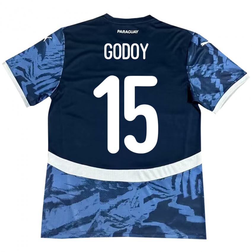 Kinder Paraguay Fanny Godoy #15 Blau Auswärtstrikot Trikot 24-26 T-Shirt Belgien