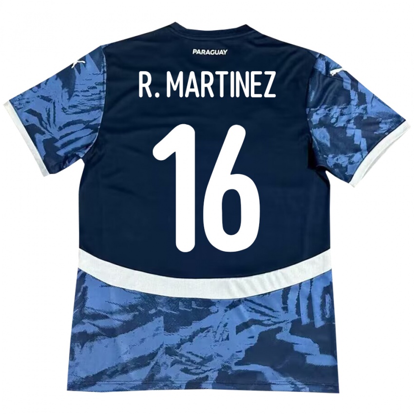 Kinder Paraguay Ramona Martínez #16 Blau Auswärtstrikot Trikot 24-26 T-Shirt Belgien