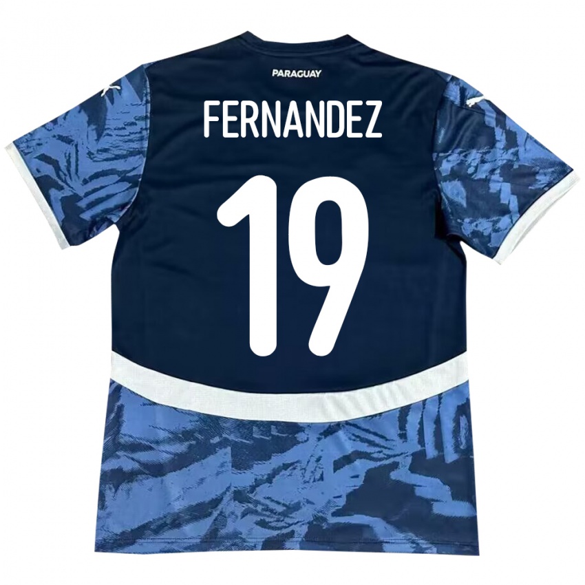 Kinder Paraguay Rebeca Fernández #19 Blau Auswärtstrikot Trikot 24-26 T-Shirt Belgien