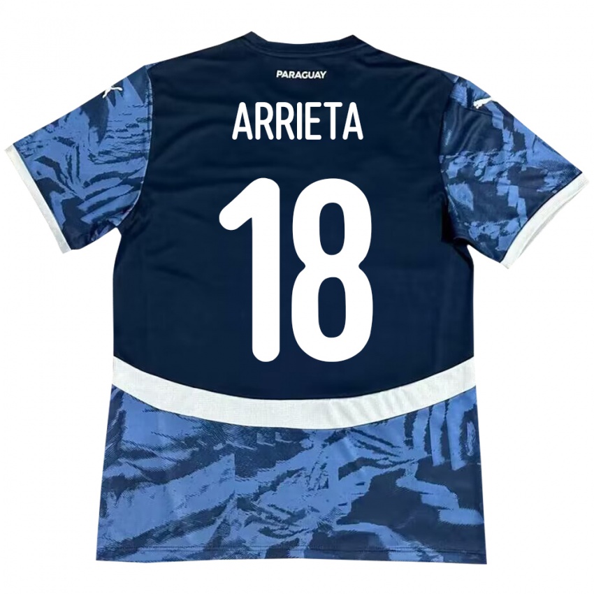 Kinderen Paraguay Camila Arrieta #18 Blauw Uitshirt Uittenue 24-26 T-Shirt België