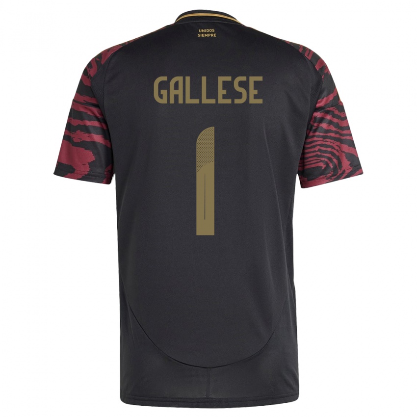 Kinderen Peru Pedro Gallese #1 Zwart Uitshirt Uittenue 24-26 T-Shirt België