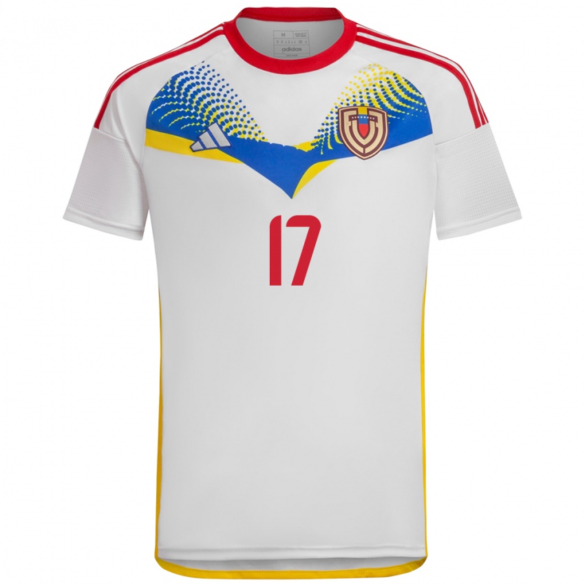 Kinder Venezuela Camila Pescatore #17 Weiß Auswärtstrikot Trikot 24-26 T-Shirt Belgien