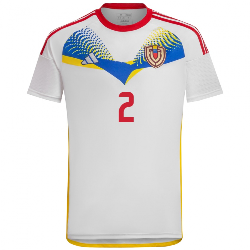 Kinder Venezuela Rafanny Mendoza #2 Weiß Auswärtstrikot Trikot 24-26 T-Shirt Belgien