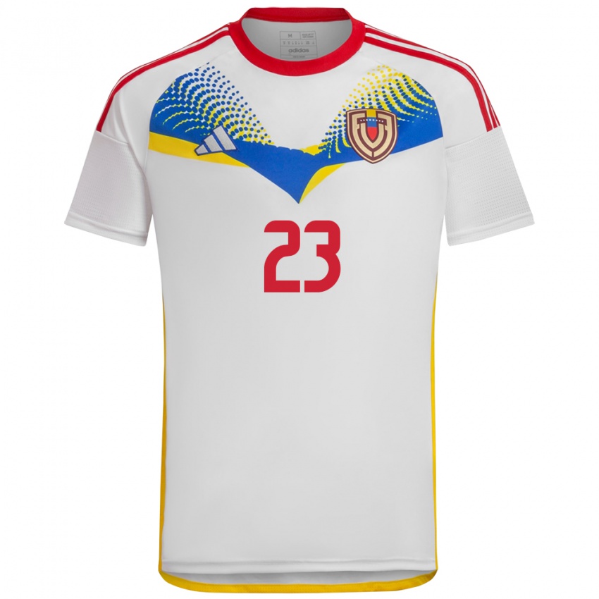 Kinder Venezuela Luifer Hernández #23 Weiß Auswärtstrikot Trikot 24-26 T-Shirt Belgien