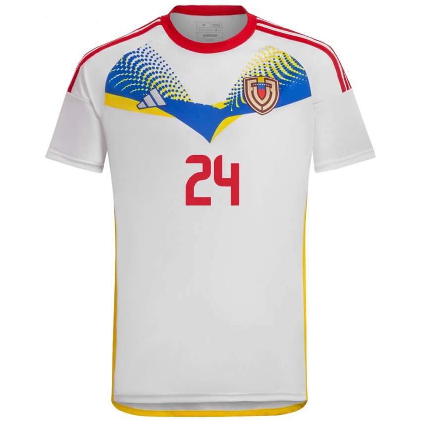 Kinder Venezuela Kervin Andrade #24 Weiß Auswärtstrikot Trikot 24-26 T-Shirt Belgien