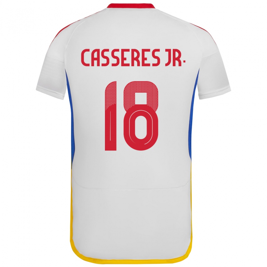 Kinderen Venezuela Cristian Cásseres Jr. #18 Wit Uitshirt Uittenue 24-26 T-Shirt België