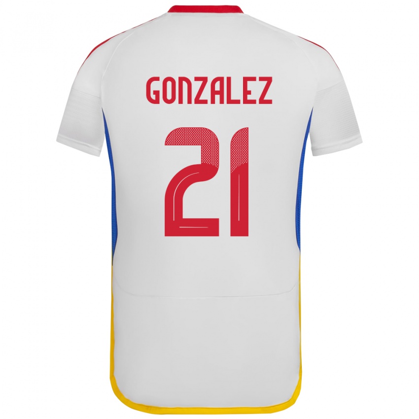 Enfant Maillot Venezuela Alexander González #21 Blanc Tenues Extérieur 24-26 T-Shirt Belgique