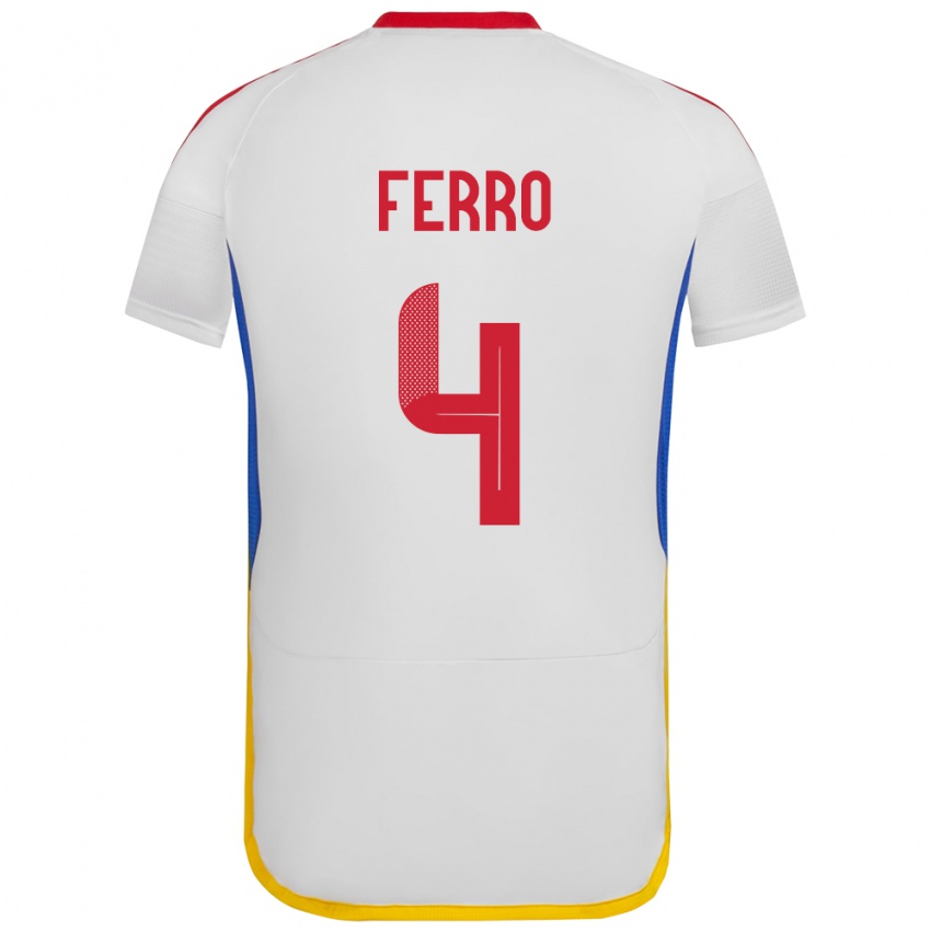 Kinderen Venezuela Andrés Ferro #4 Wit Uitshirt Uittenue 24-26 T-Shirt België