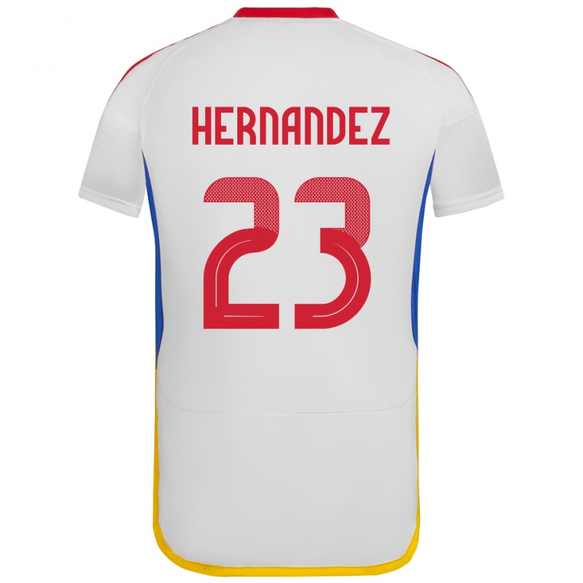 Kinder Venezuela Luifer Hernández #23 Weiß Auswärtstrikot Trikot 24-26 T-Shirt Belgien