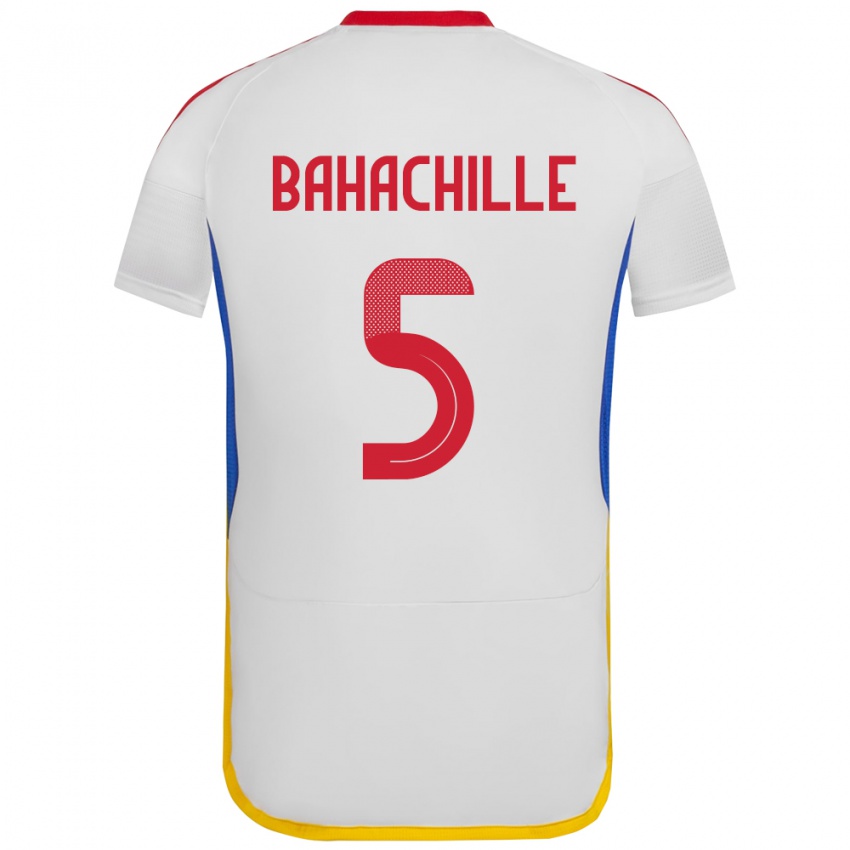 Kinder Venezuela Abraham Bahachille #5 Weiß Auswärtstrikot Trikot 24-26 T-Shirt Belgien