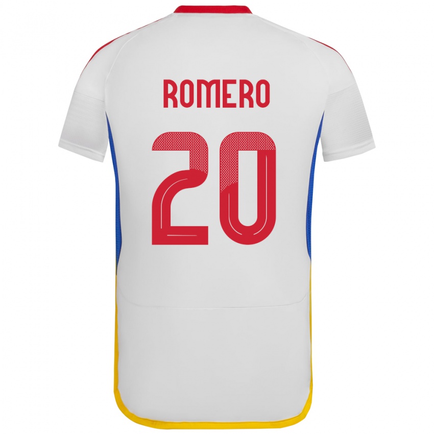 Kinder Venezuela Andrés Romero #20 Weiß Auswärtstrikot Trikot 24-26 T-Shirt Belgien