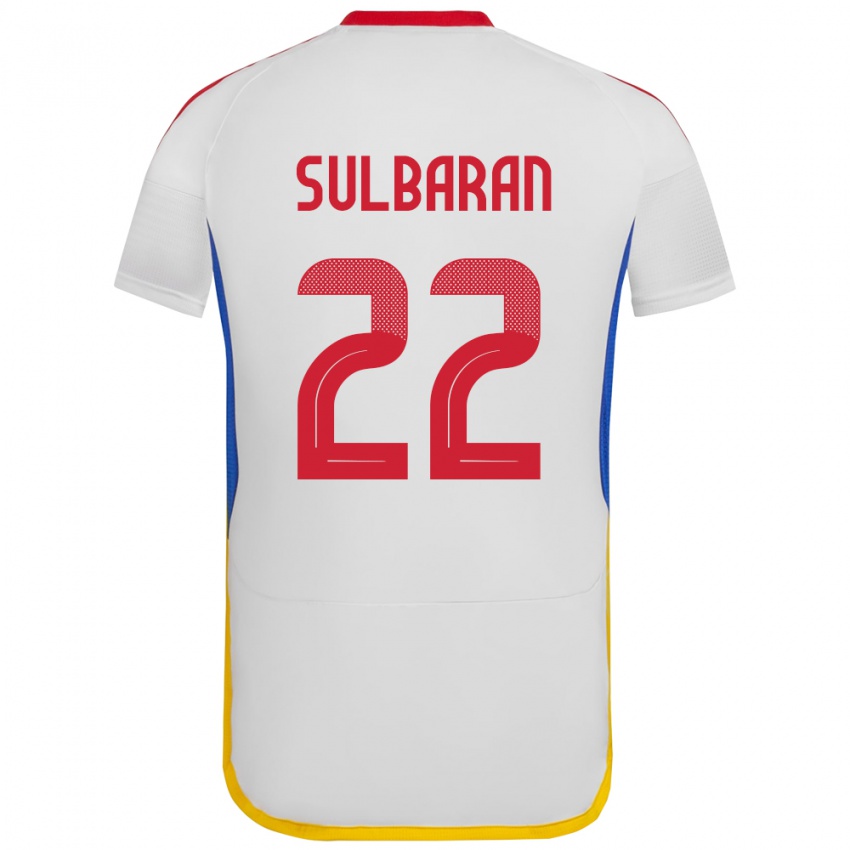 Kinder Venezuela Manuel Sulbarán #22 Weiß Auswärtstrikot Trikot 24-26 T-Shirt Belgien