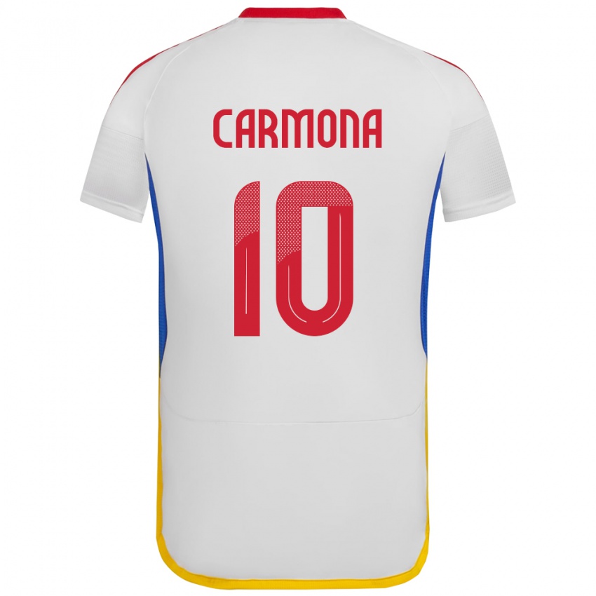 Kinder Venezuela Wikelman Carmona #10 Weiß Auswärtstrikot Trikot 24-26 T-Shirt Belgien