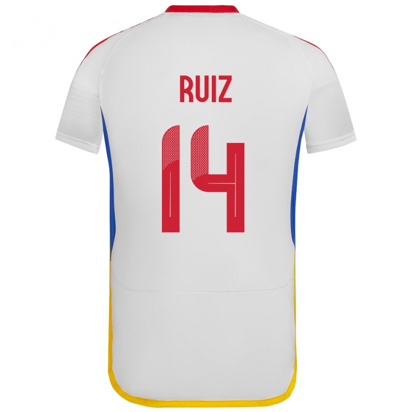 Kinder Venezuela Maicol Ruiz #14 Weiß Auswärtstrikot Trikot 24-26 T-Shirt Belgien