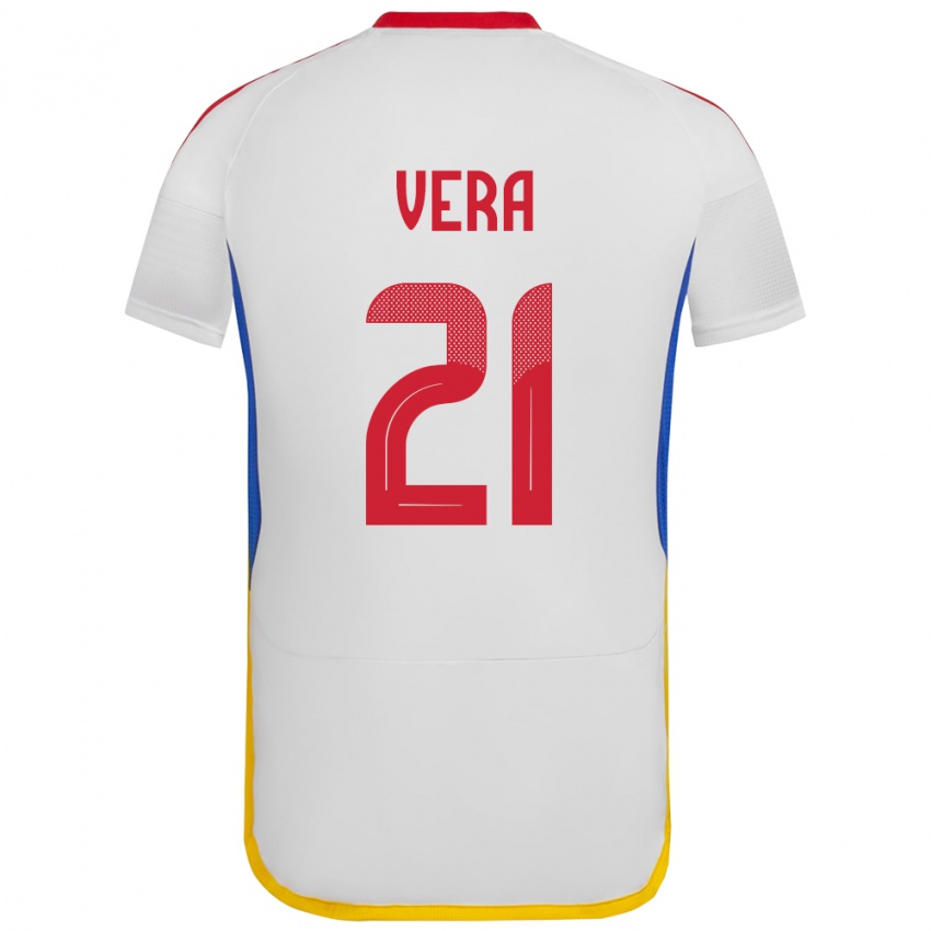 Kinder Venezuela Andry Vera #21 Weiß Auswärtstrikot Trikot 24-26 T-Shirt Belgien