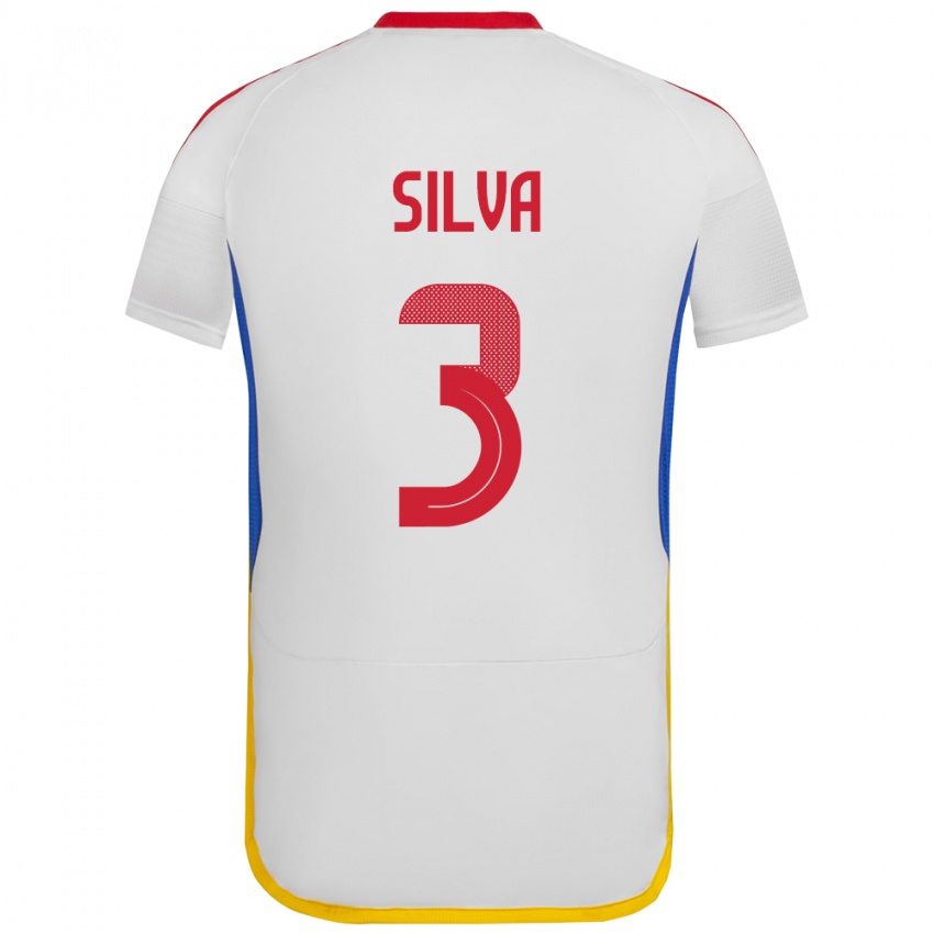 Kinder Venezuela Santiago Silva #3 Weiß Auswärtstrikot Trikot 24-26 T-Shirt Belgien