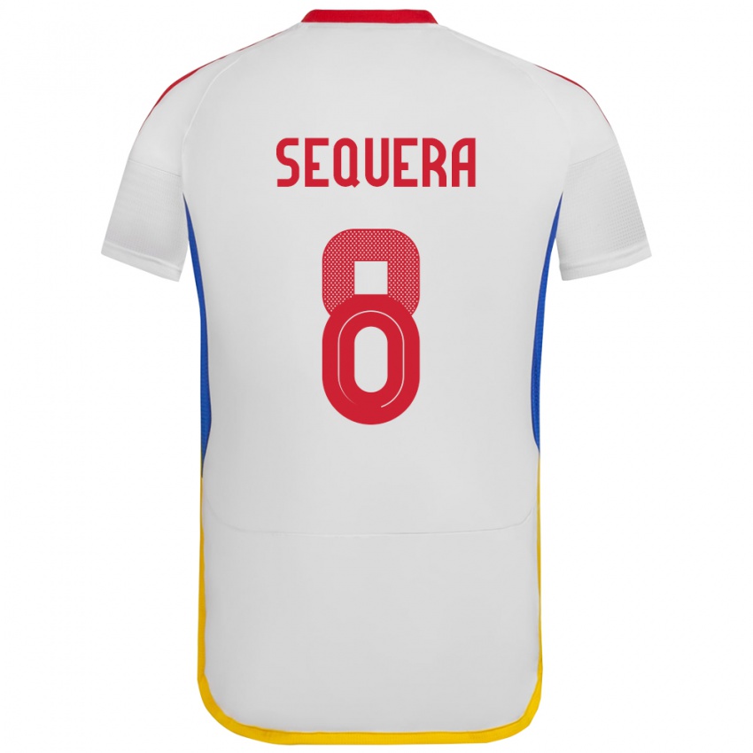 Kinder Venezuela Giovanny Sequera #8 Weiß Auswärtstrikot Trikot 24-26 T-Shirt Belgien