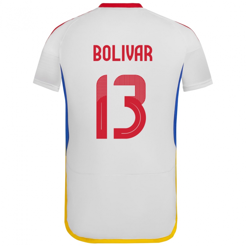 Kinder Venezuela Salvador Bolívar #13 Weiß Auswärtstrikot Trikot 24-26 T-Shirt Belgien