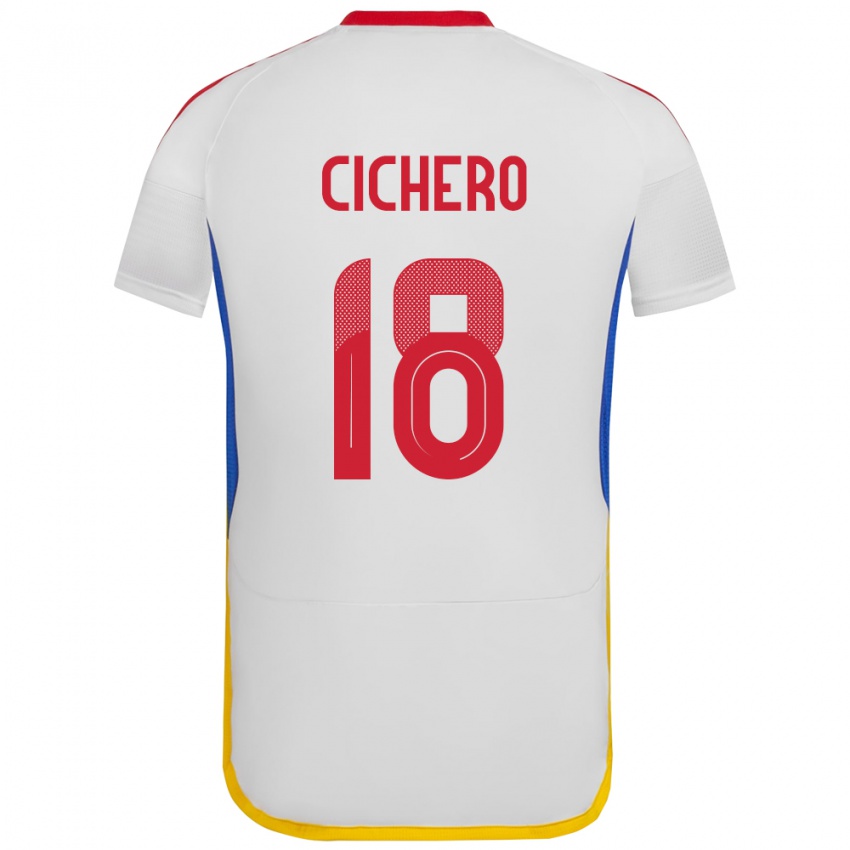 Kinder Venezuela Alejandro Cichero #18 Weiß Auswärtstrikot Trikot 24-26 T-Shirt Belgien