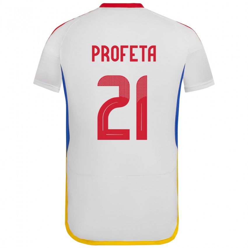 Kinder Venezuela Nicola Profeta #21 Weiß Auswärtstrikot Trikot 24-26 T-Shirt Belgien