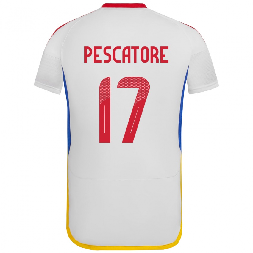 Kinder Venezuela Camila Pescatore #17 Weiß Auswärtstrikot Trikot 24-26 T-Shirt Belgien