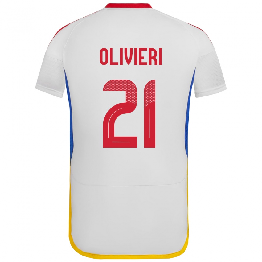 Kinder Venezuela Bárbara Olivieri #21 Weiß Auswärtstrikot Trikot 24-26 T-Shirt Belgien