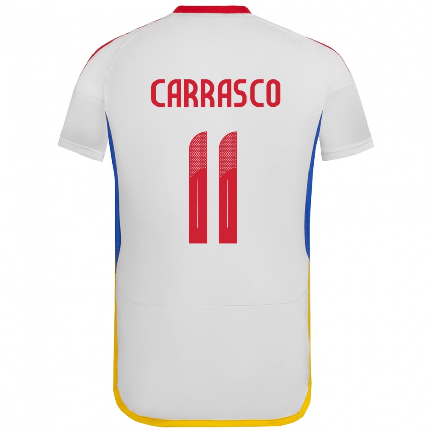 Kinder Venezuela Raiderlin Carrasco #11 Weiß Auswärtstrikot Trikot 24-26 T-Shirt Belgien