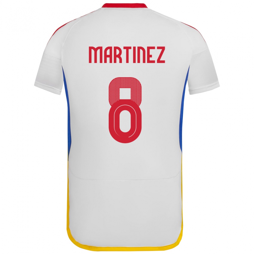 Kinder Venezuela Bárbara Martínez #8 Weiß Auswärtstrikot Trikot 24-26 T-Shirt Belgien