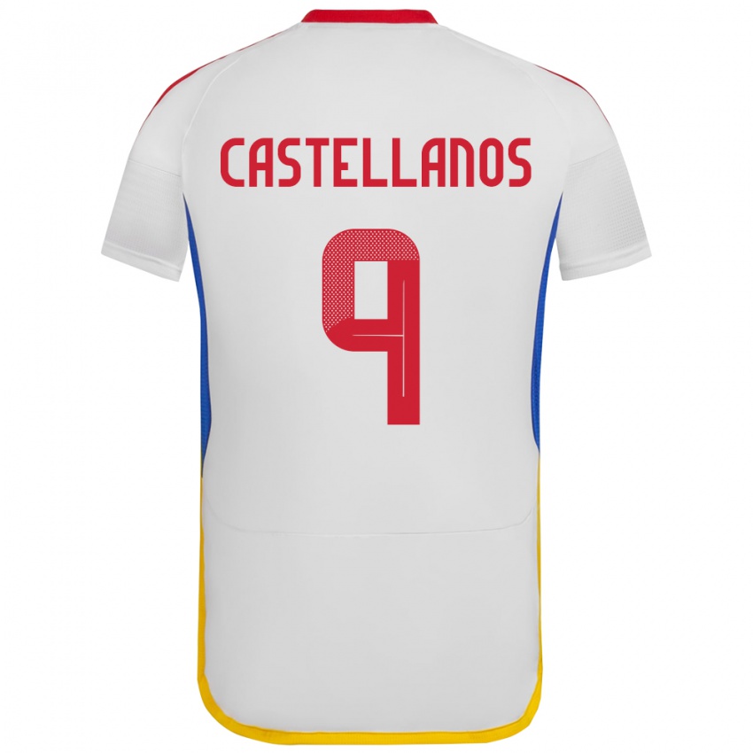 Kinder Venezuela Deyna Castellanos #9 Weiß Auswärtstrikot Trikot 24-26 T-Shirt Belgien