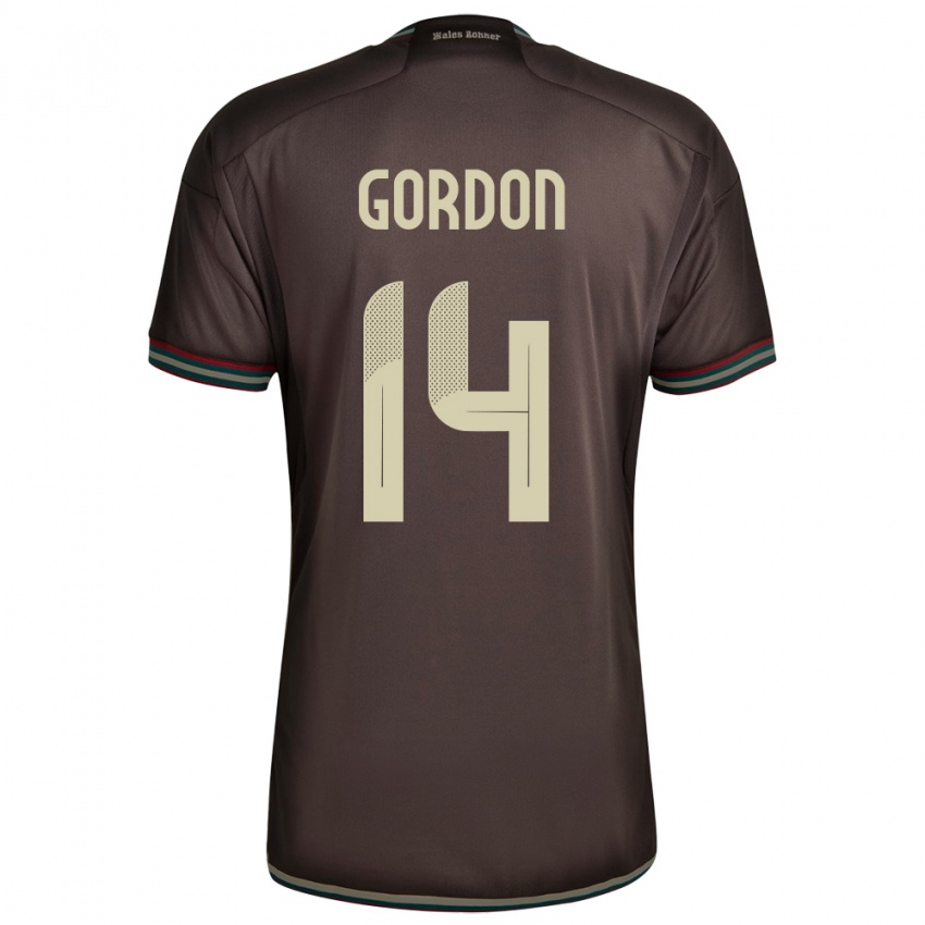 Kinder Jamaika Ashton Gordon #14 Nachtbraun Auswärtstrikot Trikot 24-26 T-Shirt Belgien