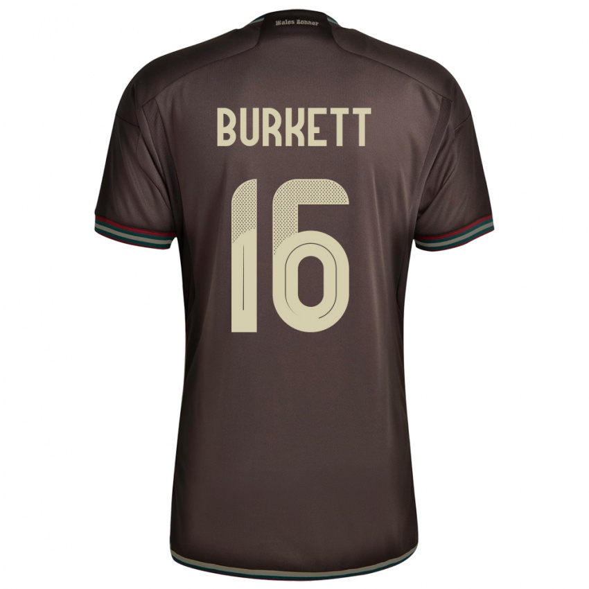 Kinder Jamaika Brian Burkett #16 Nachtbraun Auswärtstrikot Trikot 24-26 T-Shirt Belgien