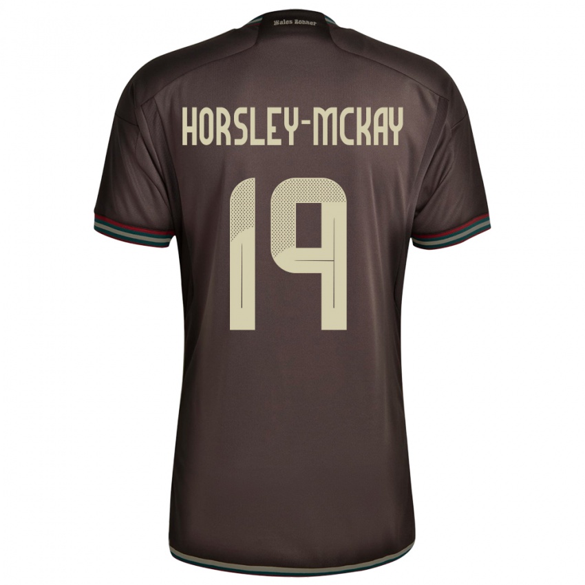 Kinder Jamaika Kyron Horsley-Mckay #19 Nachtbraun Auswärtstrikot Trikot 24-26 T-Shirt Belgien