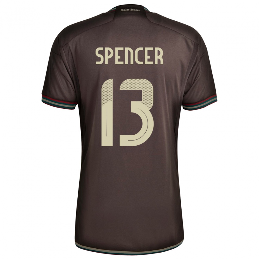 Kinder Jamaika Rebecca Spencer #13 Nachtbraun Auswärtstrikot Trikot 24-26 T-Shirt Belgien