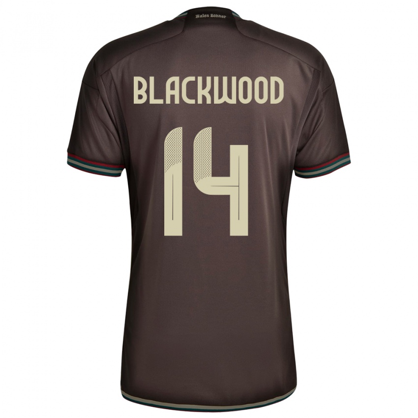 Kinder Jamaika Deneisha Blackwood #14 Nachtbraun Auswärtstrikot Trikot 24-26 T-Shirt Belgien