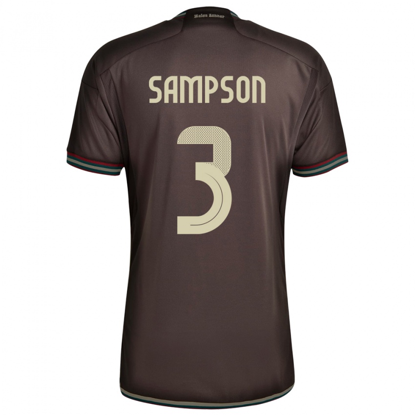 Kinder Jamaika Vyan Sampson #3 Nachtbraun Auswärtstrikot Trikot 24-26 T-Shirt Belgien