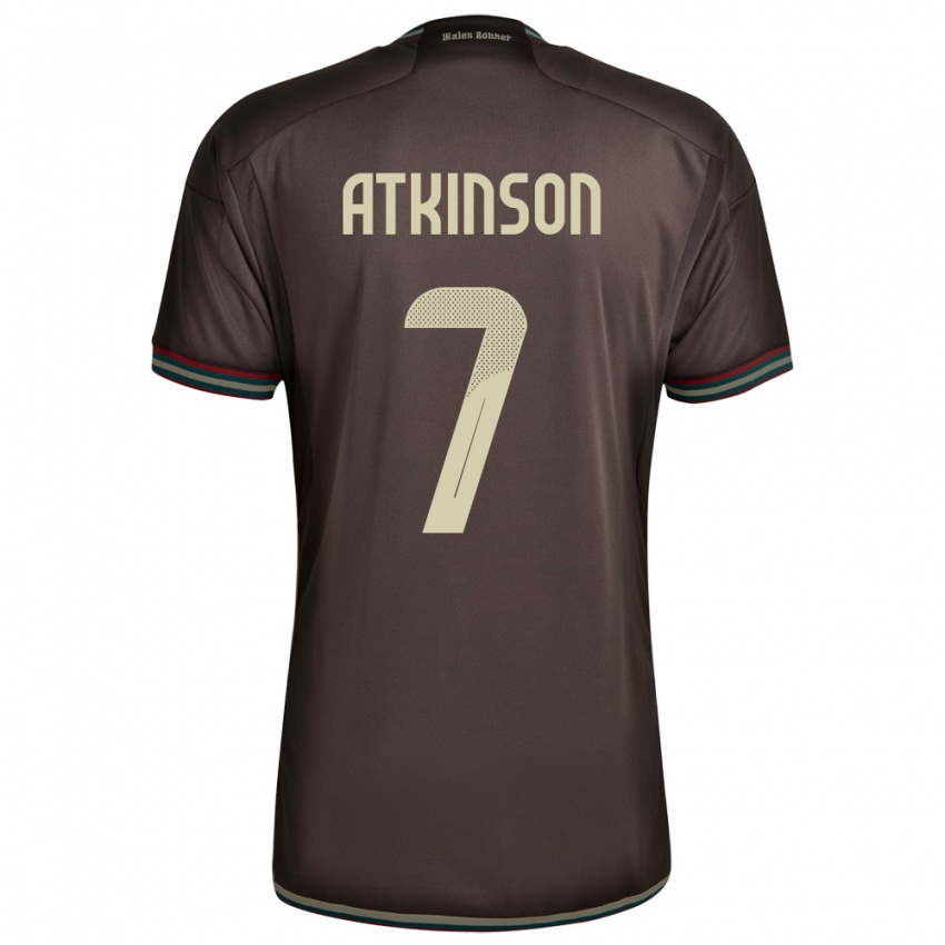 Kinder Jamaika Natoya Atkinson #7 Nachtbraun Auswärtstrikot Trikot 24-26 T-Shirt Belgien