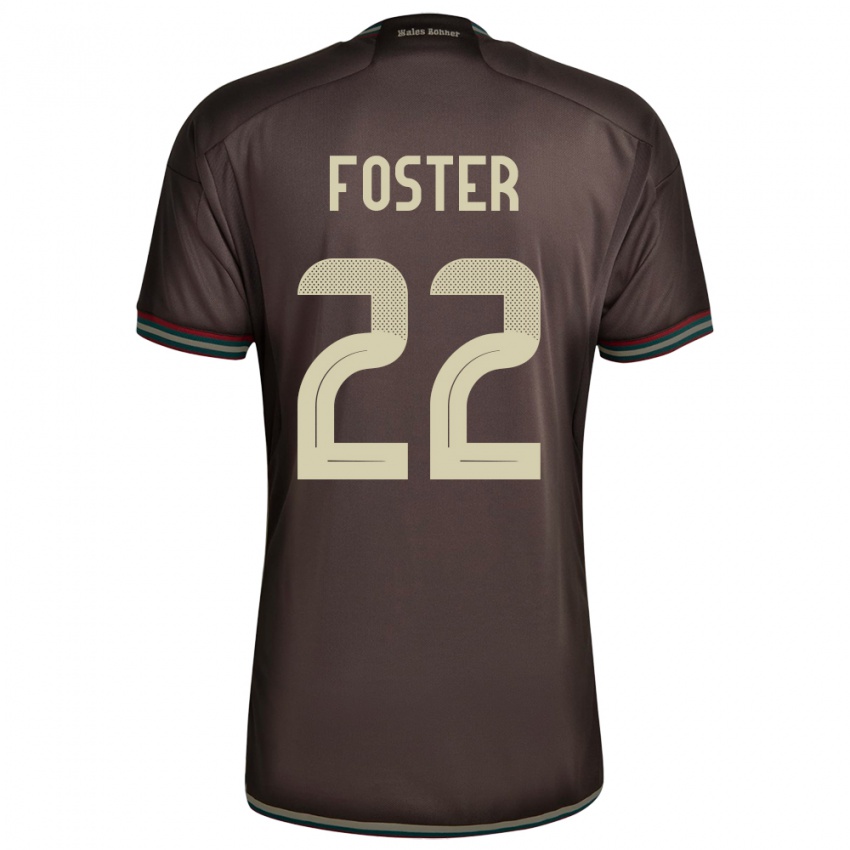 Kinder Jamaika Shanise Foster #22 Nachtbraun Auswärtstrikot Trikot 24-26 T-Shirt Belgien