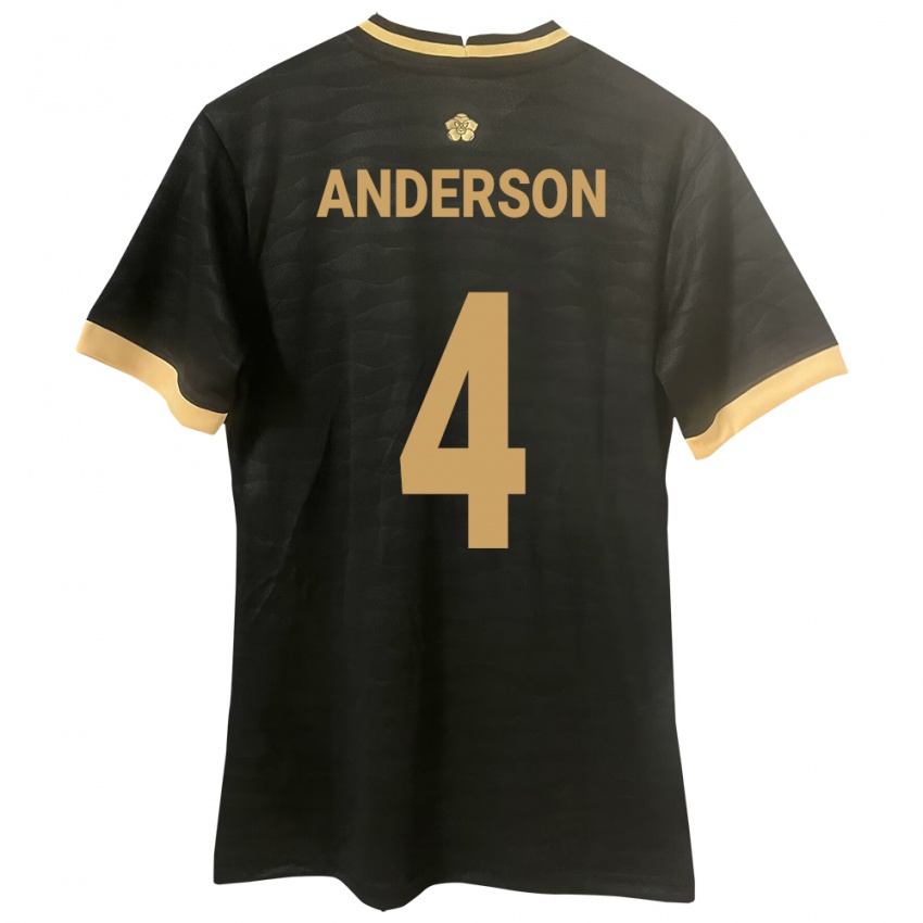 Kinder Panama Eduardo Anderson #4 Schwarz Auswärtstrikot Trikot 24-26 T-Shirt Belgien