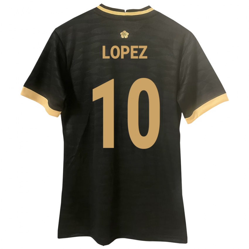 Enfant Maillot Panama Ovidio Lopez #10 Noir Tenues Extérieur 24-26 T-Shirt Belgique